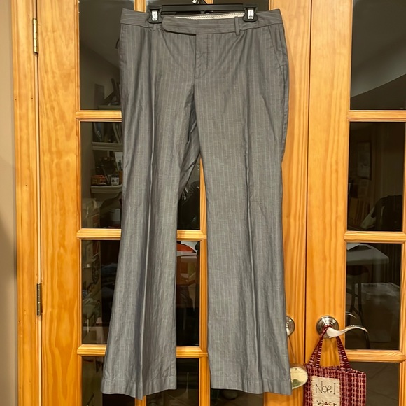 Banana Republic Pants - Banana Republic “RYAN FIT” gray striped trousers Size 12